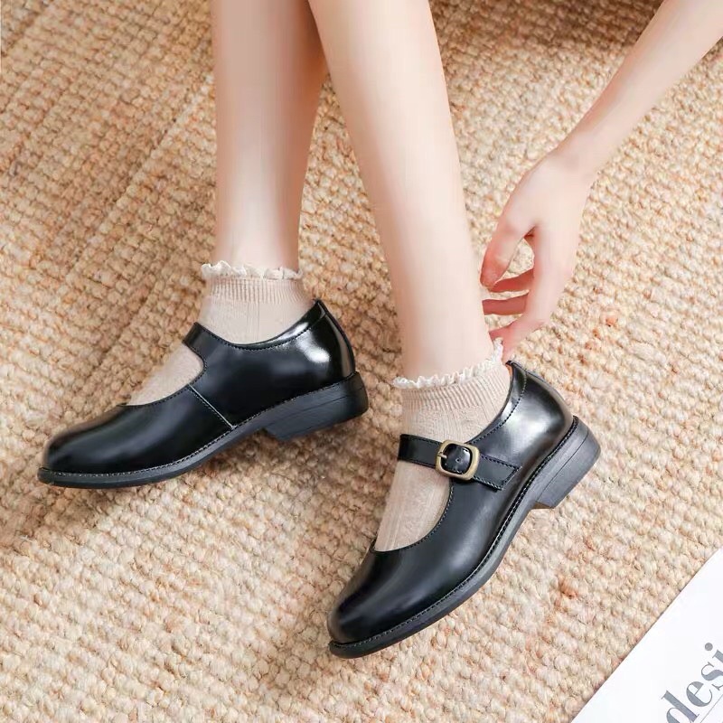 Mary Jane shoes (bản đế thấp)- Giày da bò nữ