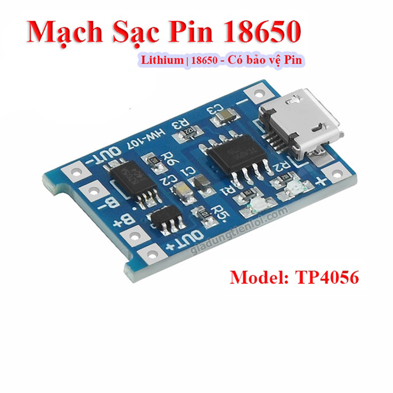 Combo 5 Mạch Sạc Pin Lithium - Li-ion - 18650 TP4056