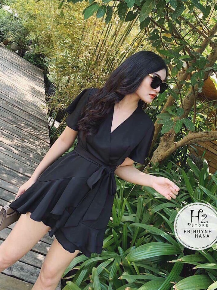 ĐẦM chéo ngực eo thắt nơ dễ thương ST3
