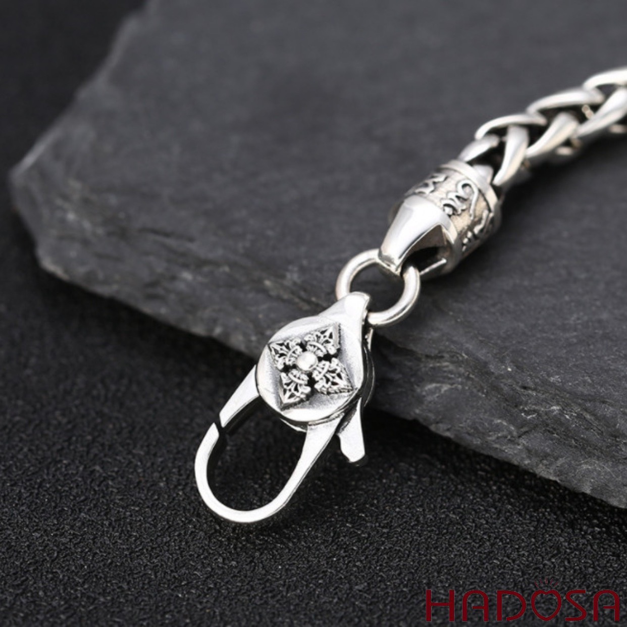 [Genuine] [true photo] [shipping] [ready stock] [warranty] men's beautiful silver bracelet with Cang