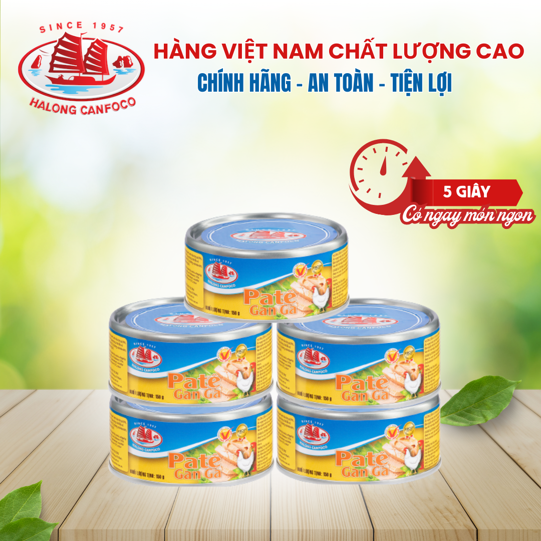 Combo 5 Pate gan gà 150g - Đồ Hộp Hạ Long