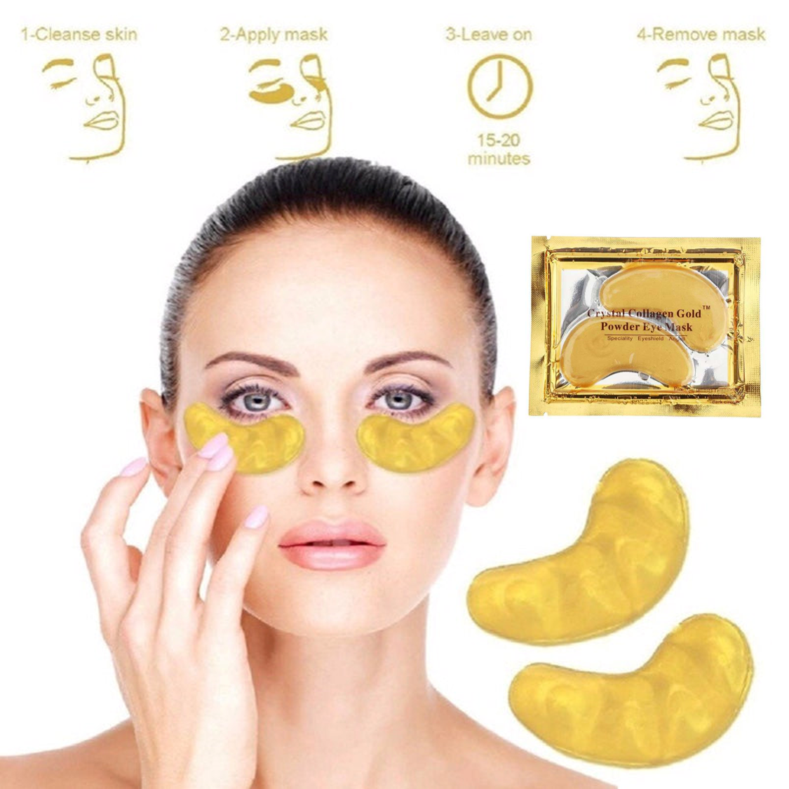 [HCM]Mặt nạ mắt Collagen  pha lê vàng cho mắt thâm