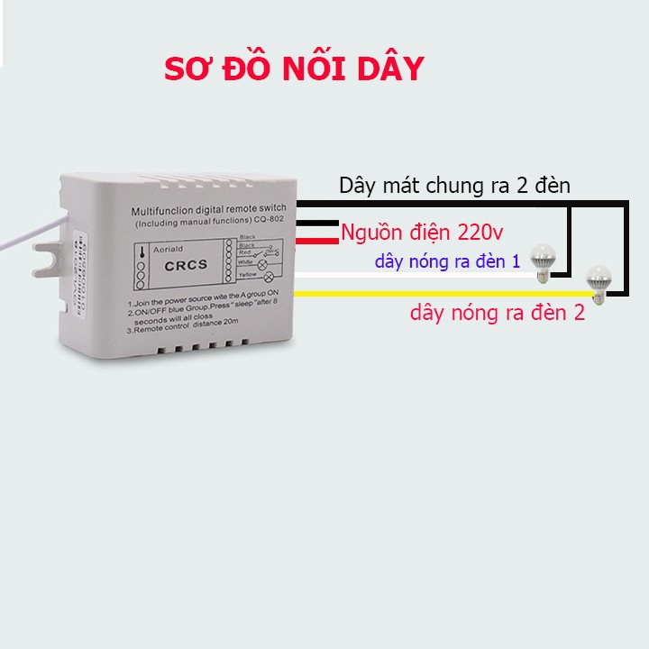 Công tắc điều khiển từ xa 2 kênh (2 cổng) trắng