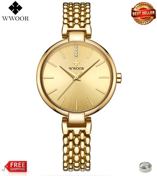 Đồng hồ Wwoor nữ dây thép không gỉ 8865