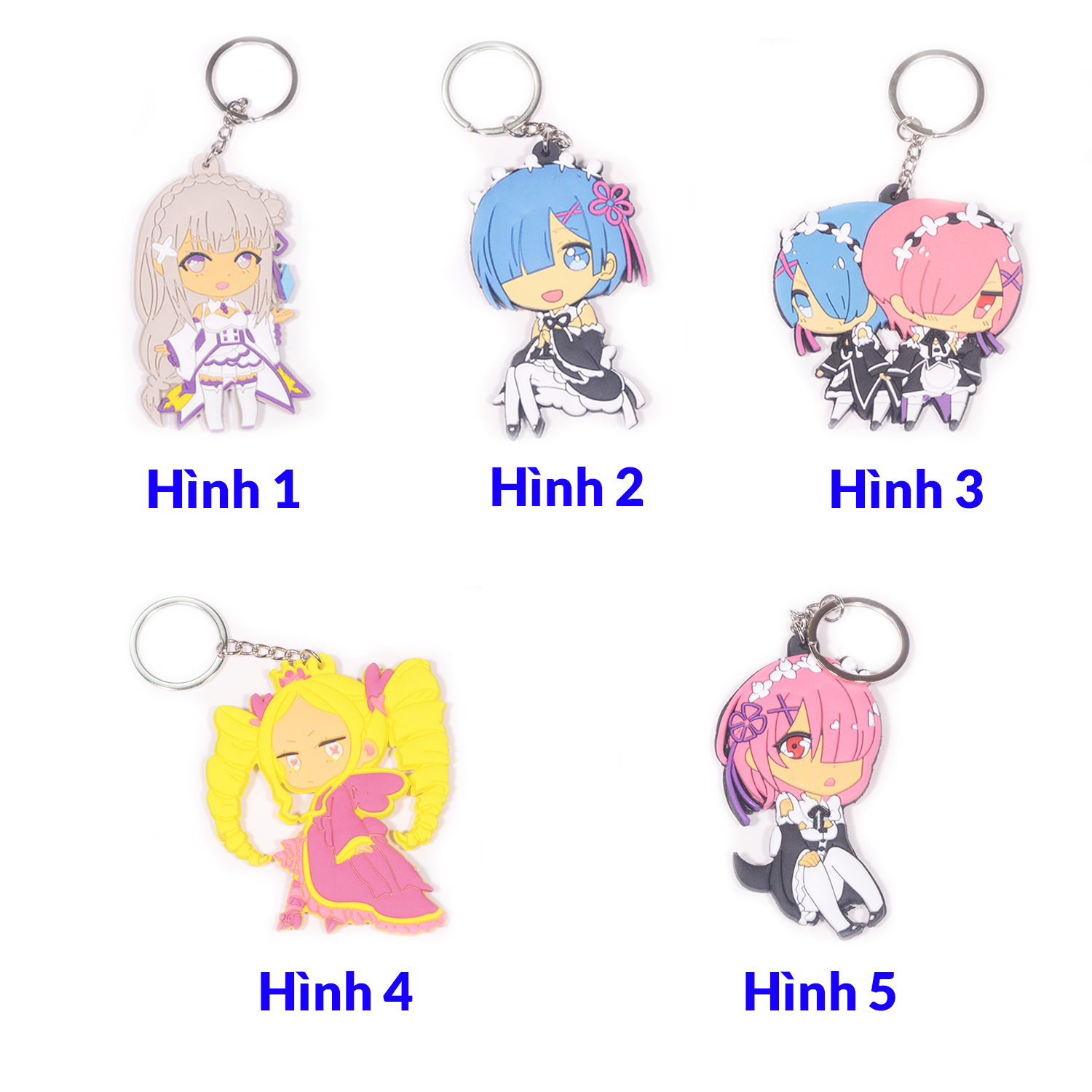 [7-11/12 VOUCHER 8%][thanh lý bán lỗ] Móc khóa Anime cao su - Re:Zero [AAM] [PGN18]