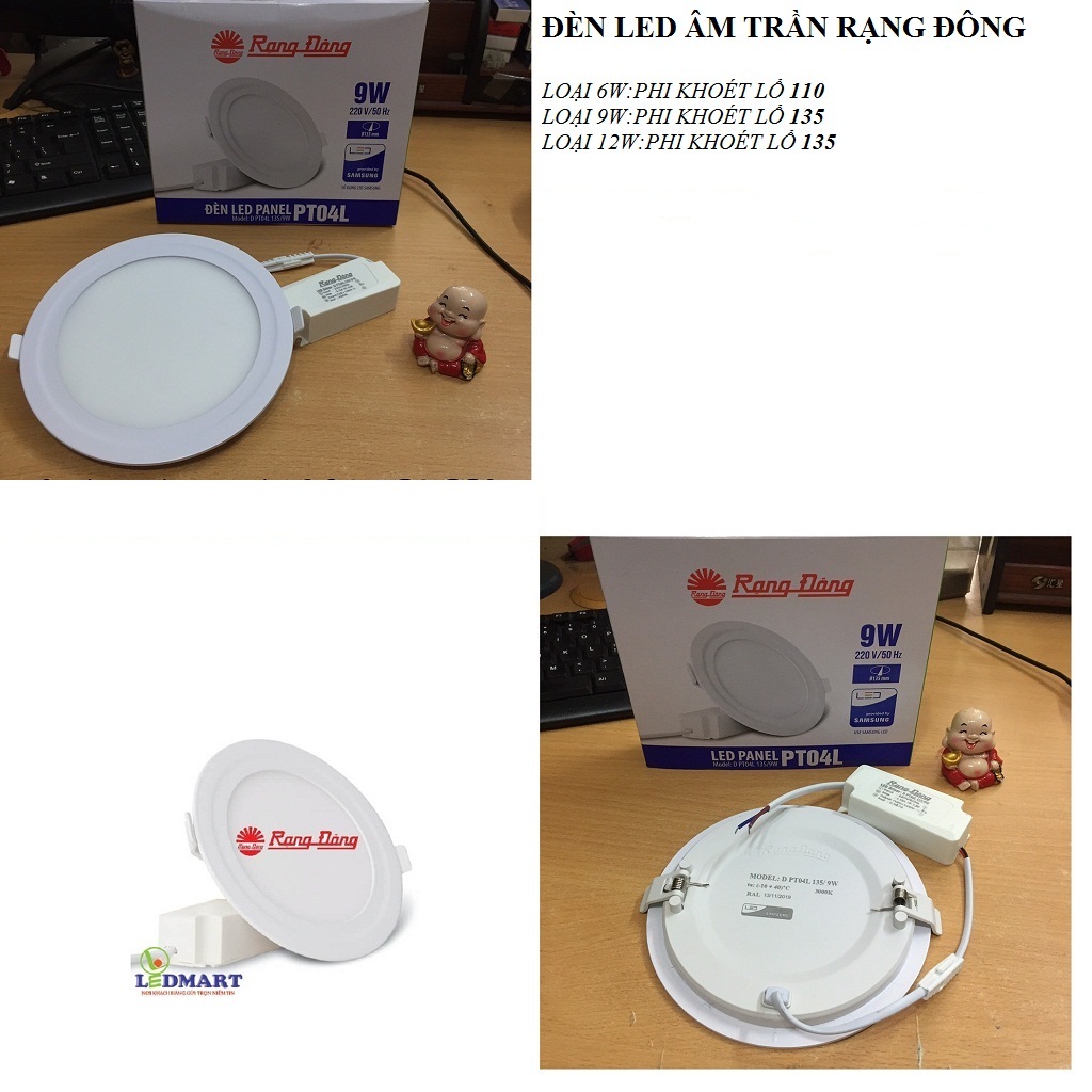 [HCM]ĐÈN LED ÂM TRẦN RẠNG ĐÔNG 9W 6W 12W MODEL PT04L