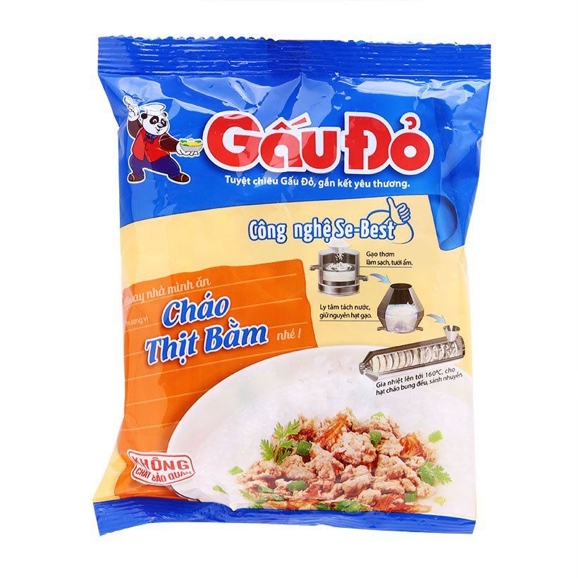Combo 10 Gói Cháo Gấu Đỏ Thịt Bằm (Gói 50G)10 Gói Cháo Thịt Bằm