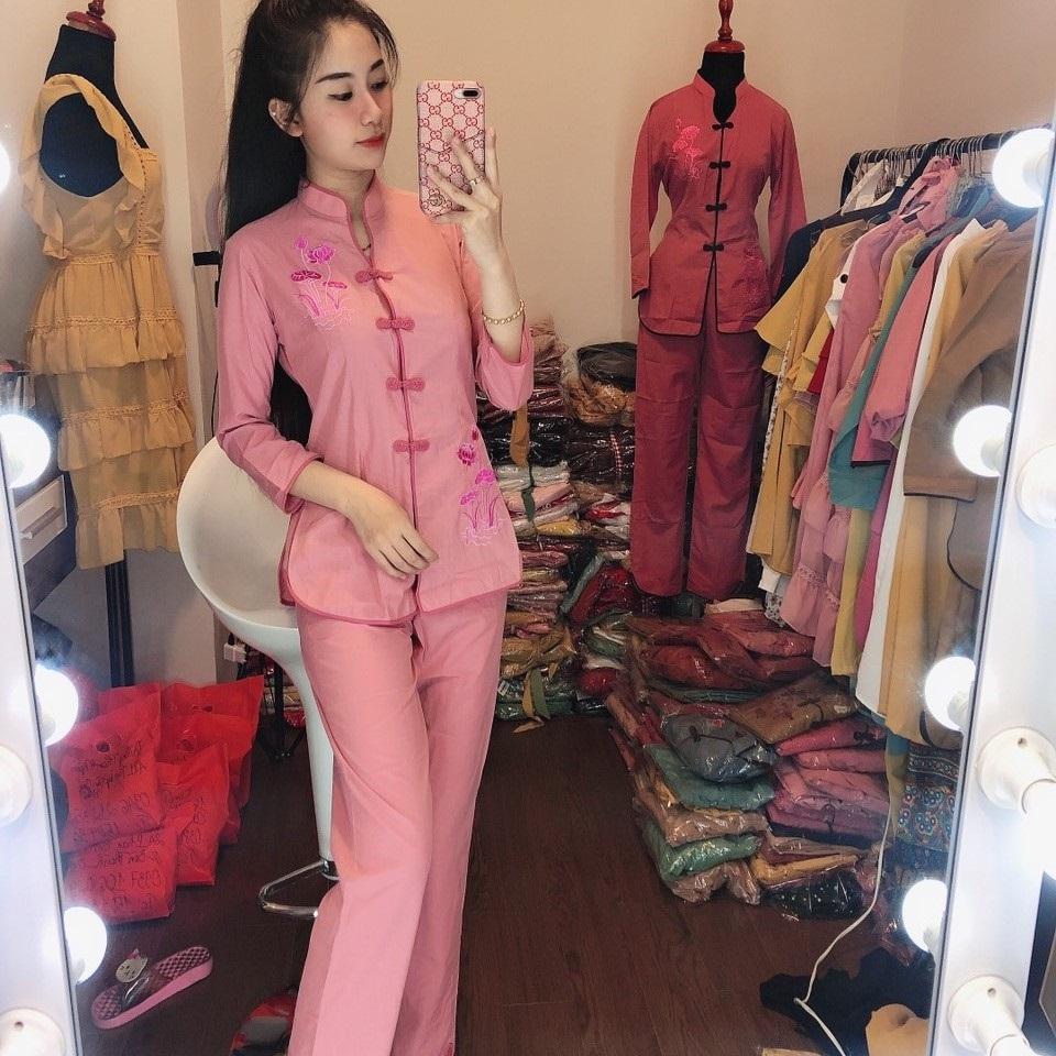 Quần Áo Phật Tử, Đồ Lam Phật Đi Chùa Nữ, đồ bộ mặc nhà, áo tràng mẫu tàu giữa PN05A