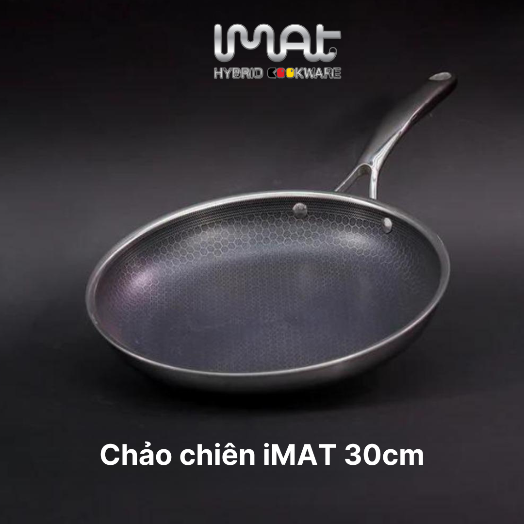 Chảo chiên inox iMat Hybrid Blackcube 30cm, Phủ chống dính Daikin-Nhật Bản thế hệ mới