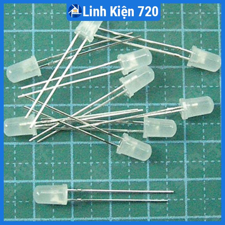 Gói 100 con led đục 5mm 2 chân đơn nhiều màu