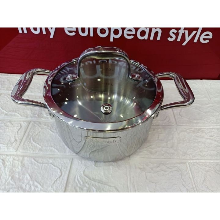 Nồi  Inox 3 lớp cao cấp đáy liền Elmich Trimax XS 3747 18cm, 20cm, 24cm, 26cm, 28cm