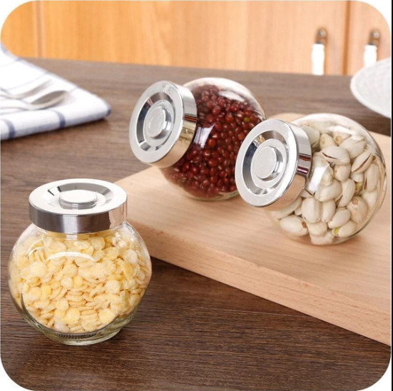 Lọ thủy tinh nhỏ 50ml mẫu Tròn Dẹt kiểu Nghiêng - nắp nhựa màu bạc - hũ nhỏ đựng mật ong, sữa ong chúa
