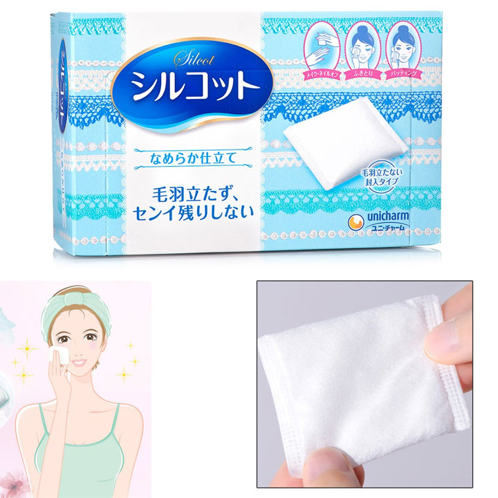 Bông Tẩy Trang Silcot Unicharm Nhật Bản