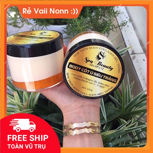 Kem Body Ủ Cốt Siêu Trắng Da 2 Tầng Spa Beauty 250g Siêu Kích Trắng Da