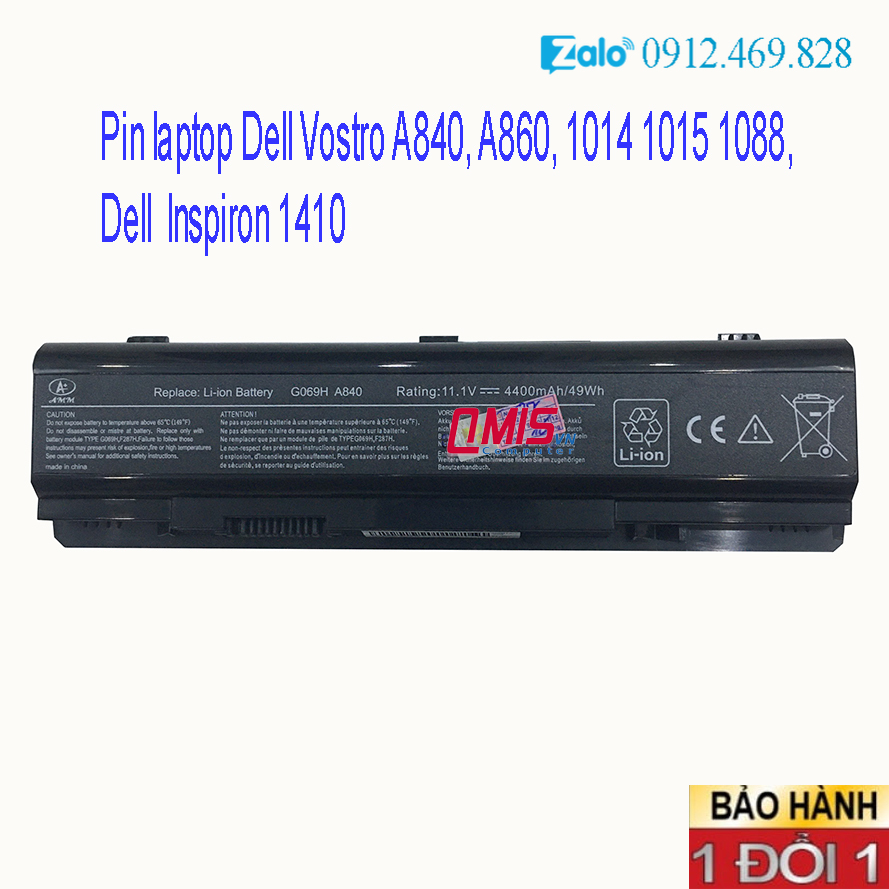 Pin laptop dell vostro a840, a860, 1014 1015 1088, inspiron 1410 – a840 – 6 cell