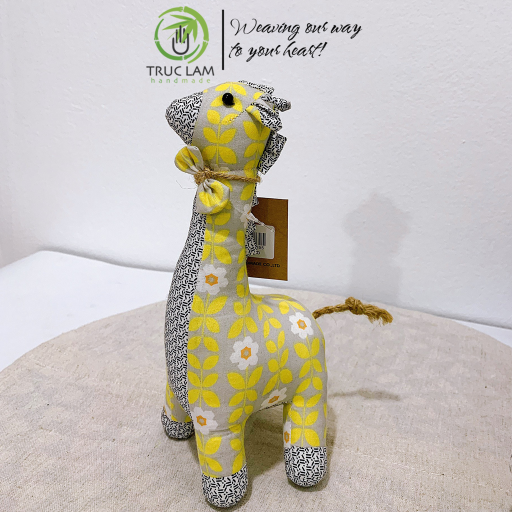 Đồ Chơi Cho Bé Thú Nhồi Bông Mini Con Hươu Cao Cổ Vải Hoa Cao Cấp 2 – Trúc Lâm Handmade