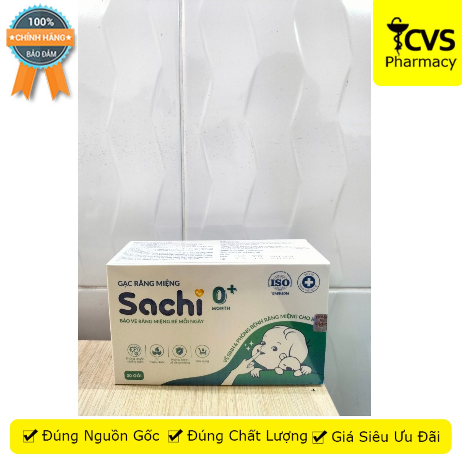 Gạc răng miệng Sachi 0+ làm sạch nướu, lưỡi, răng miệng (hộp 30 gói) - CVS Pharmacy