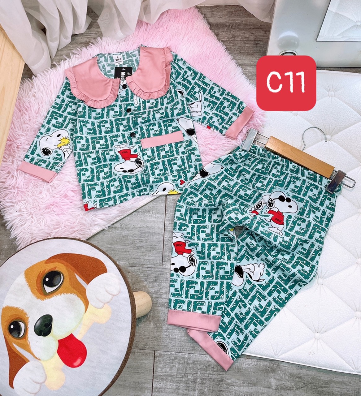 Bộ pijama lụa mango cho bé 10-21kg