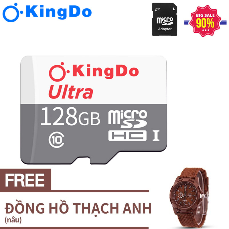 【Miễn phí Đồng hồ thạch anh】Thẻ Nhớ MicroSDXC  Ultra 128GB Class 10 100MB/s (Xám)
