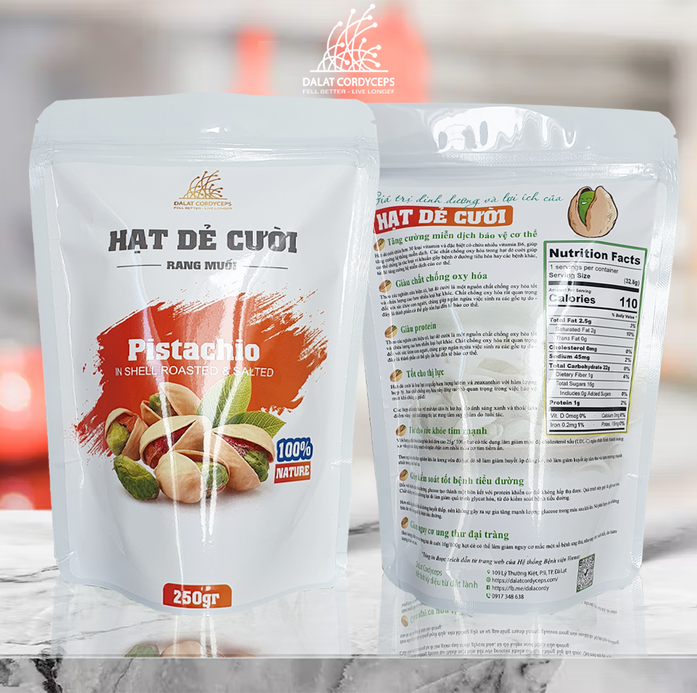 Hạt dẻ cười rang muối - Dalat Cordyceps - loại cao cấp