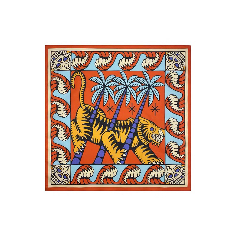Khăn bandana cartoon màu sắc phong cách vintage cotton size 55x55cm