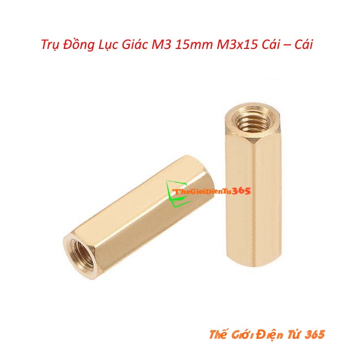 10 trụ đồng lục giác m3 15mm m3x15 cái – cái