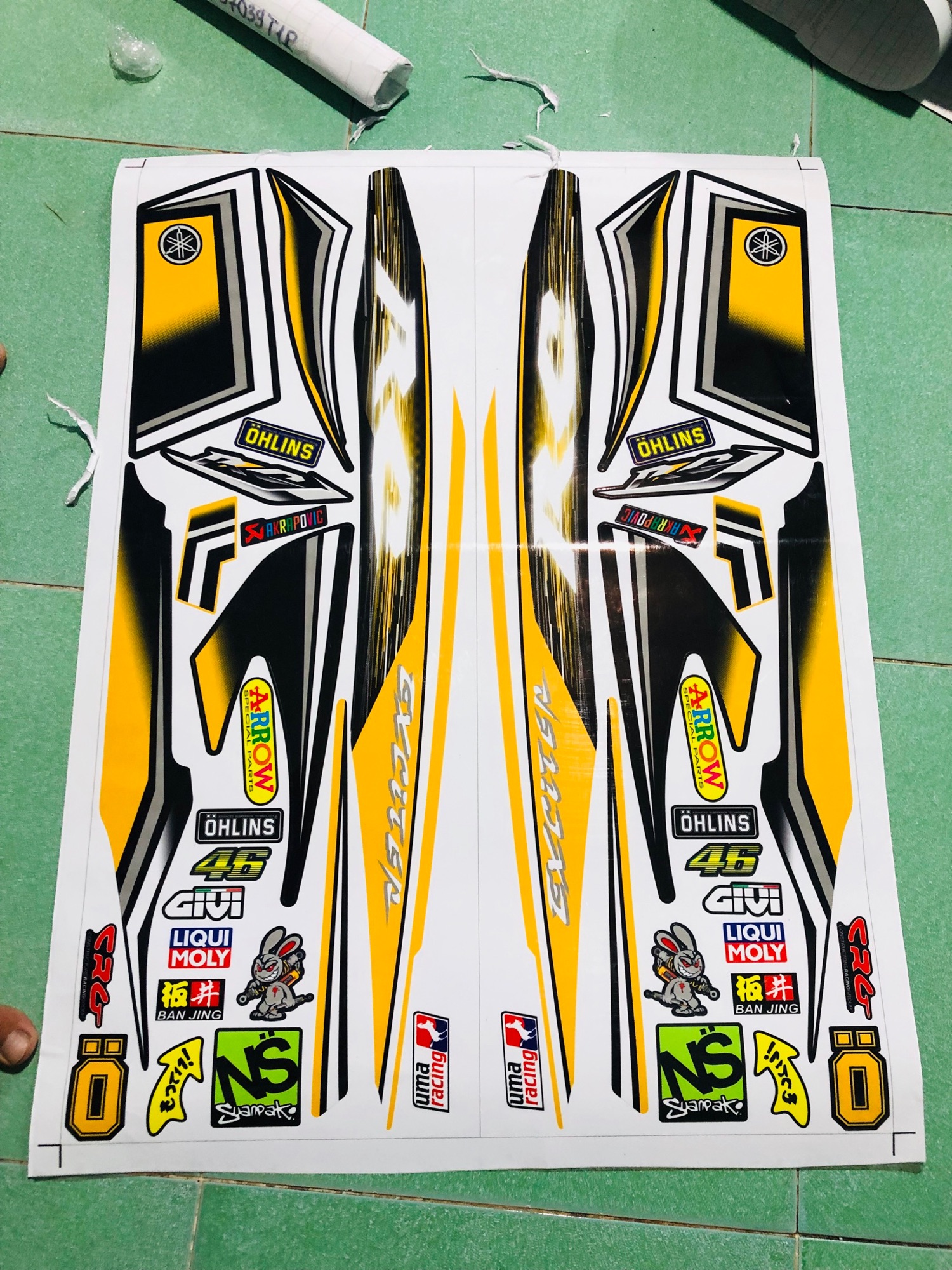 Tem rời exciter Rc 2010 vàng đen