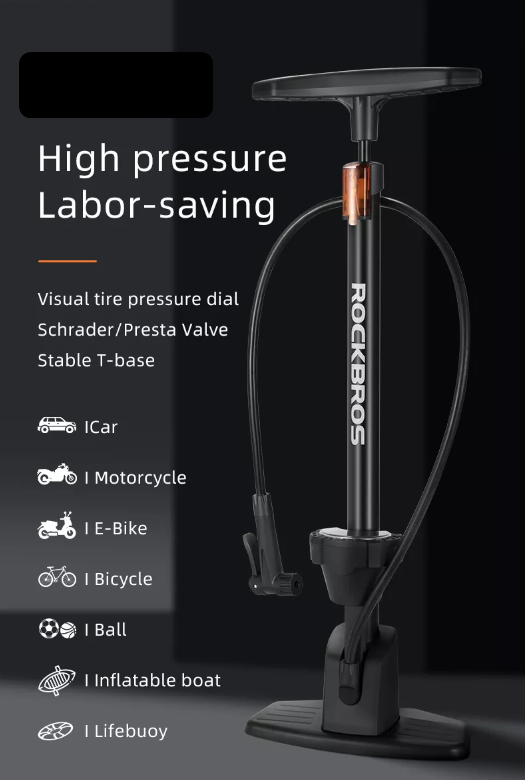 Bơm xe đạp chính hãng rockbros , 230 psi , van đa năng , bơm siêu nhanh