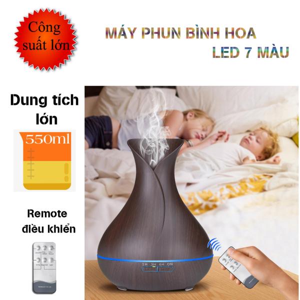 Bảng giá Máy khuếch tán tinh dầu bình hoa đen chứa 400ml phun 8-10 tiếng tạo ẩm, thơm phòng tặng 10ml tinh dầu ngọc lan tây Ngọc Tuyết
