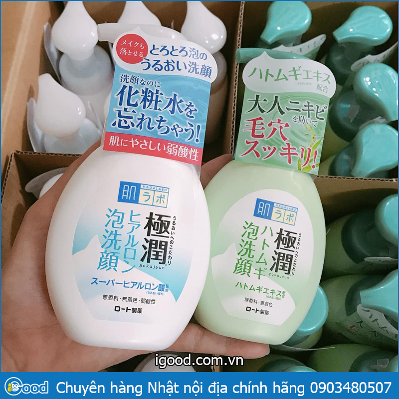 Sữa rửa mặt Hada Labo (Hadalabo Rohto) vòi 160ml/tuýp 100g