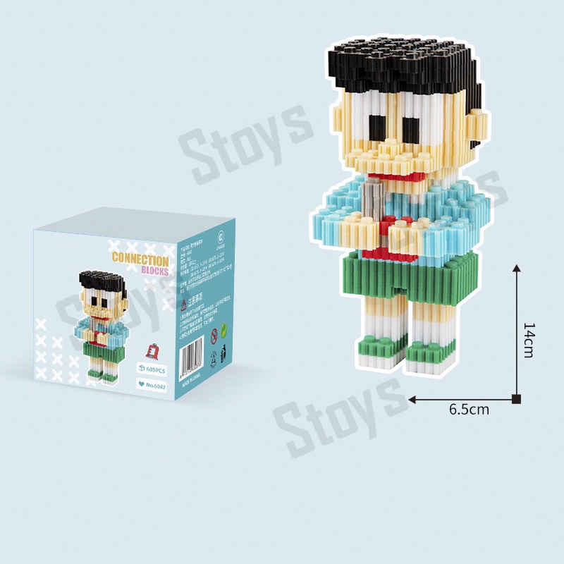 Mô Hình Doraemon, Lego Doraemon Cao Cấp Trọn Bộ Siêu Dễ Thương 15cm Stoys