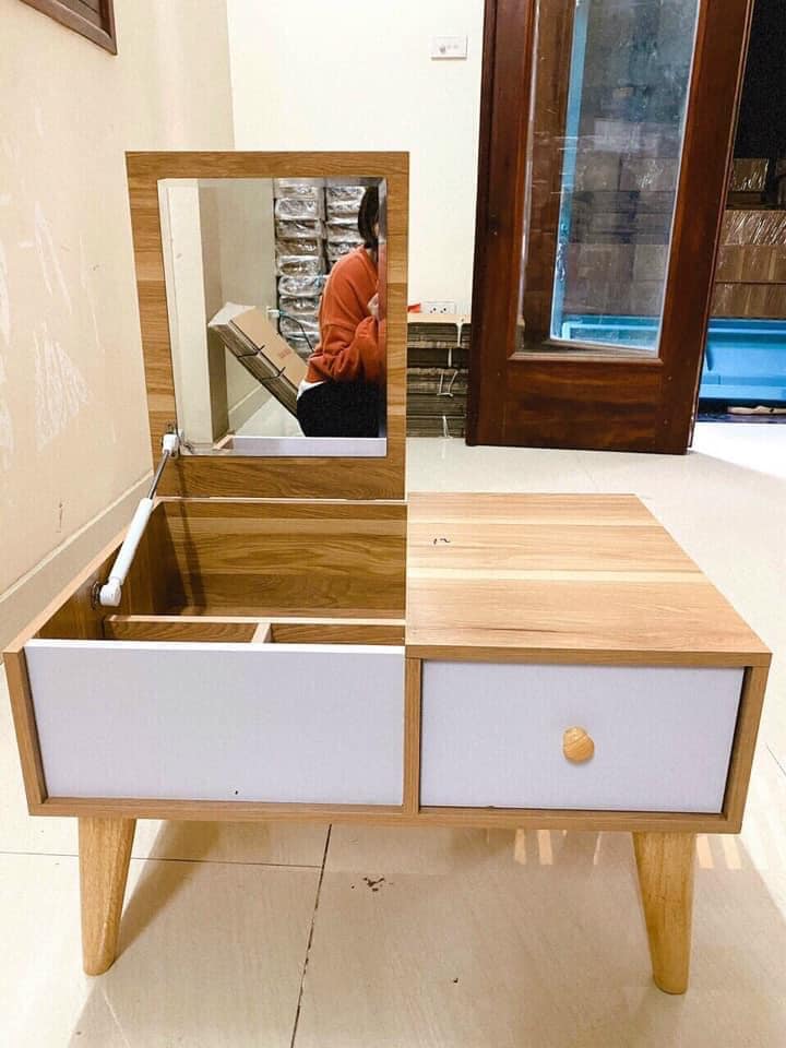 Bàn trang điểm ngồi bệt mini gỗ.