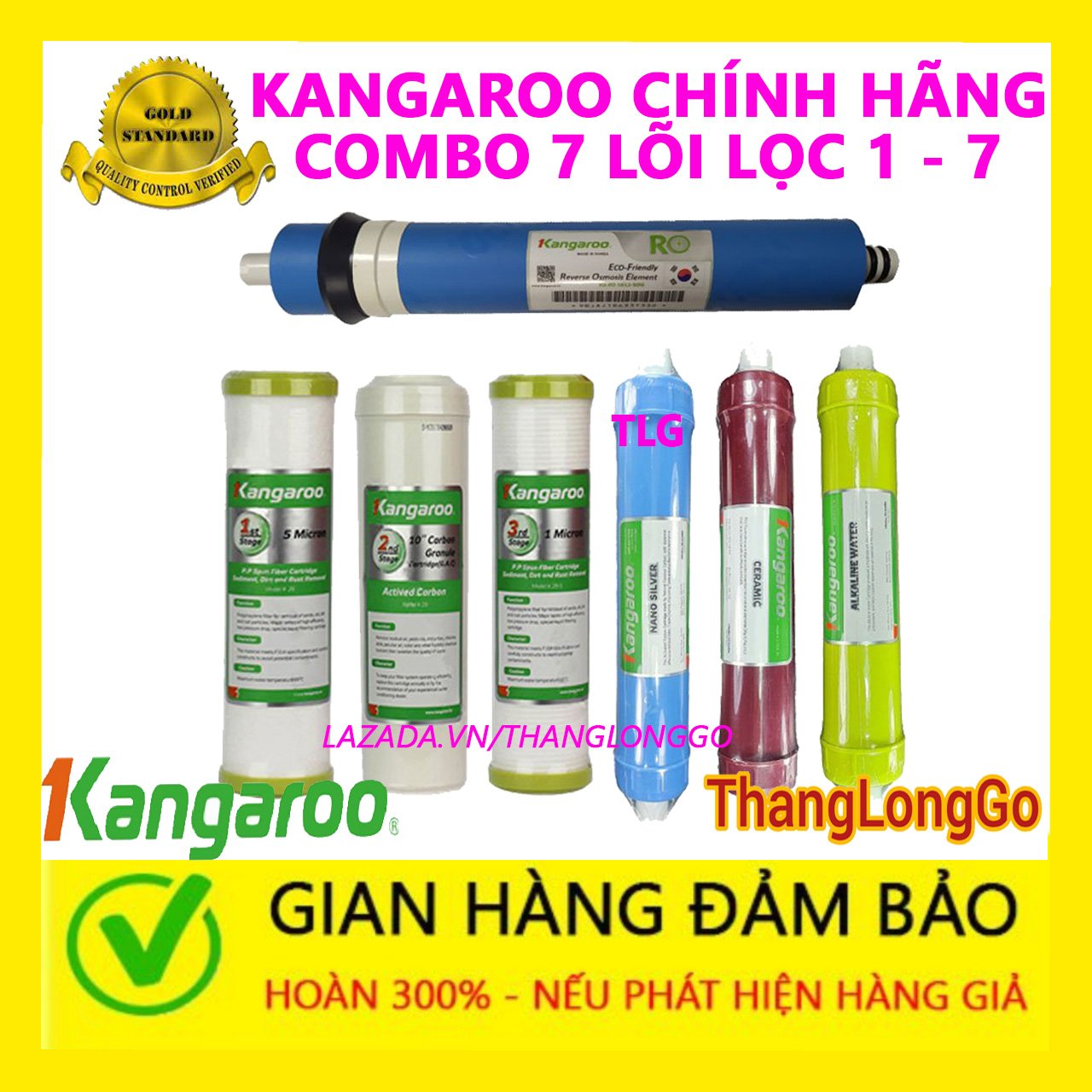 COMBO 7 LÕI LỌC NƯỚC KANGAROO | DÀNH CHO MÁY 7 CẤP LỌC KANGAROO