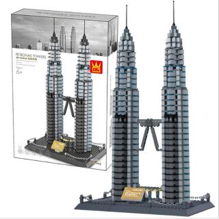 Bộ xếp hình Lego Tháp đôi Petronas, Kualua Lumpur, Malaysia WANGE 5213 NLG0043-13 (1160 linh kiện) đồ chơi sáng tạo, giáo dục cao thumbnail
