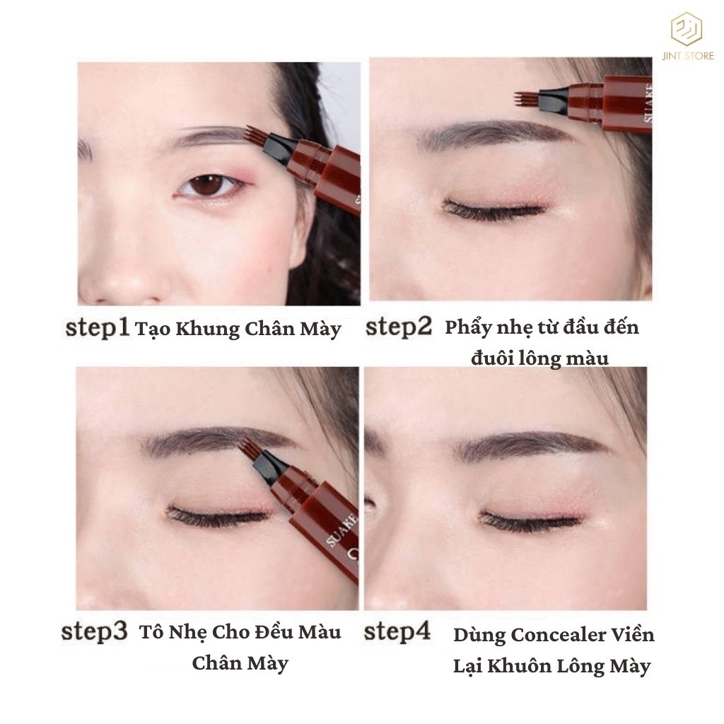 Bút Vẽ Lông Mày Phẩy Sợi 4D Không Thấm Nước