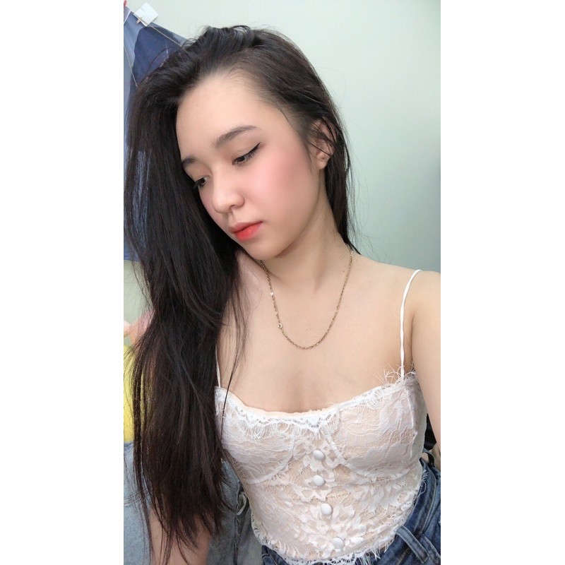 Áo Hai Dây Cúp Ngực Ren Sexy A01 (Không Có Mút Ngực)