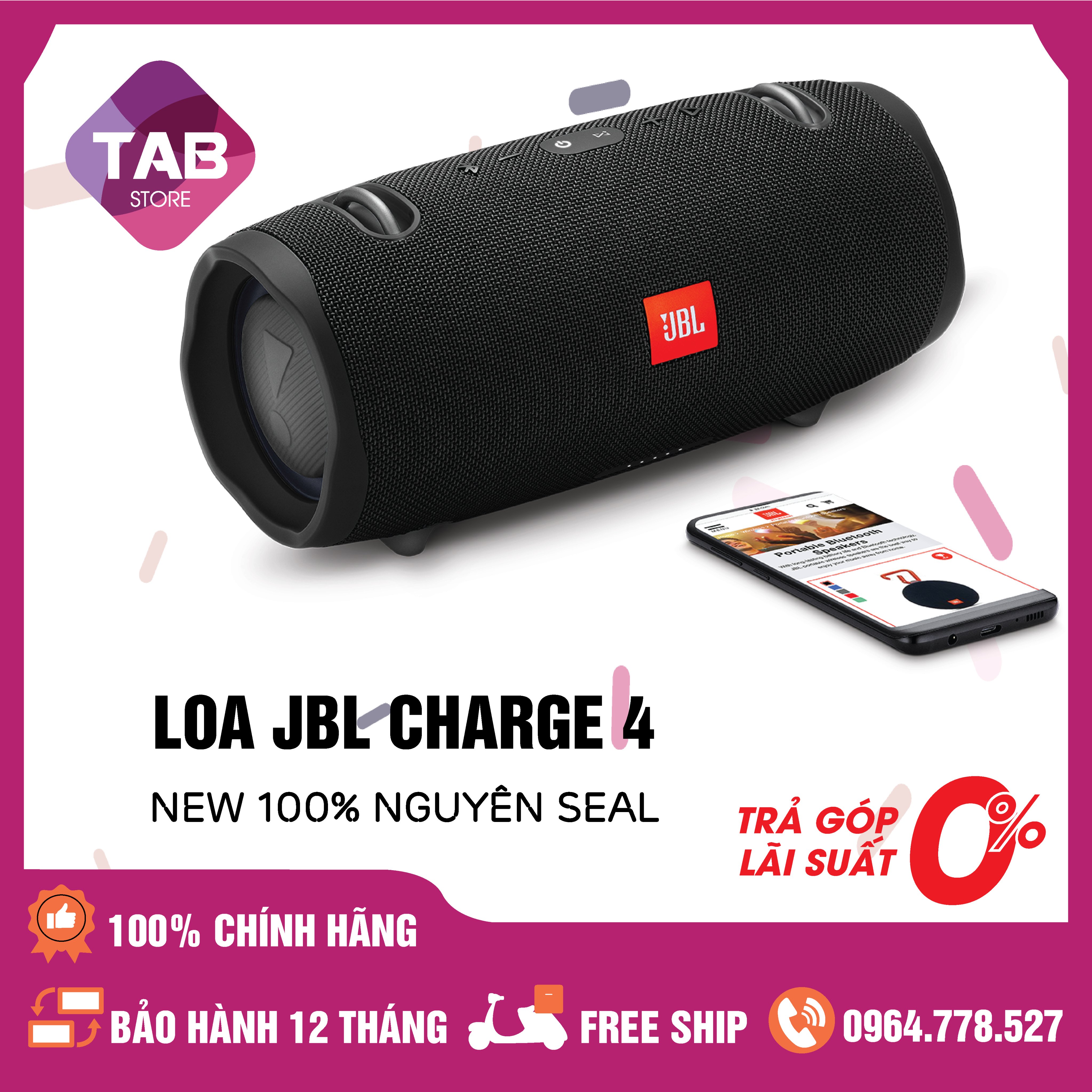 Loa jbl charge 4 chính hãng - bảo hành 12 tháng