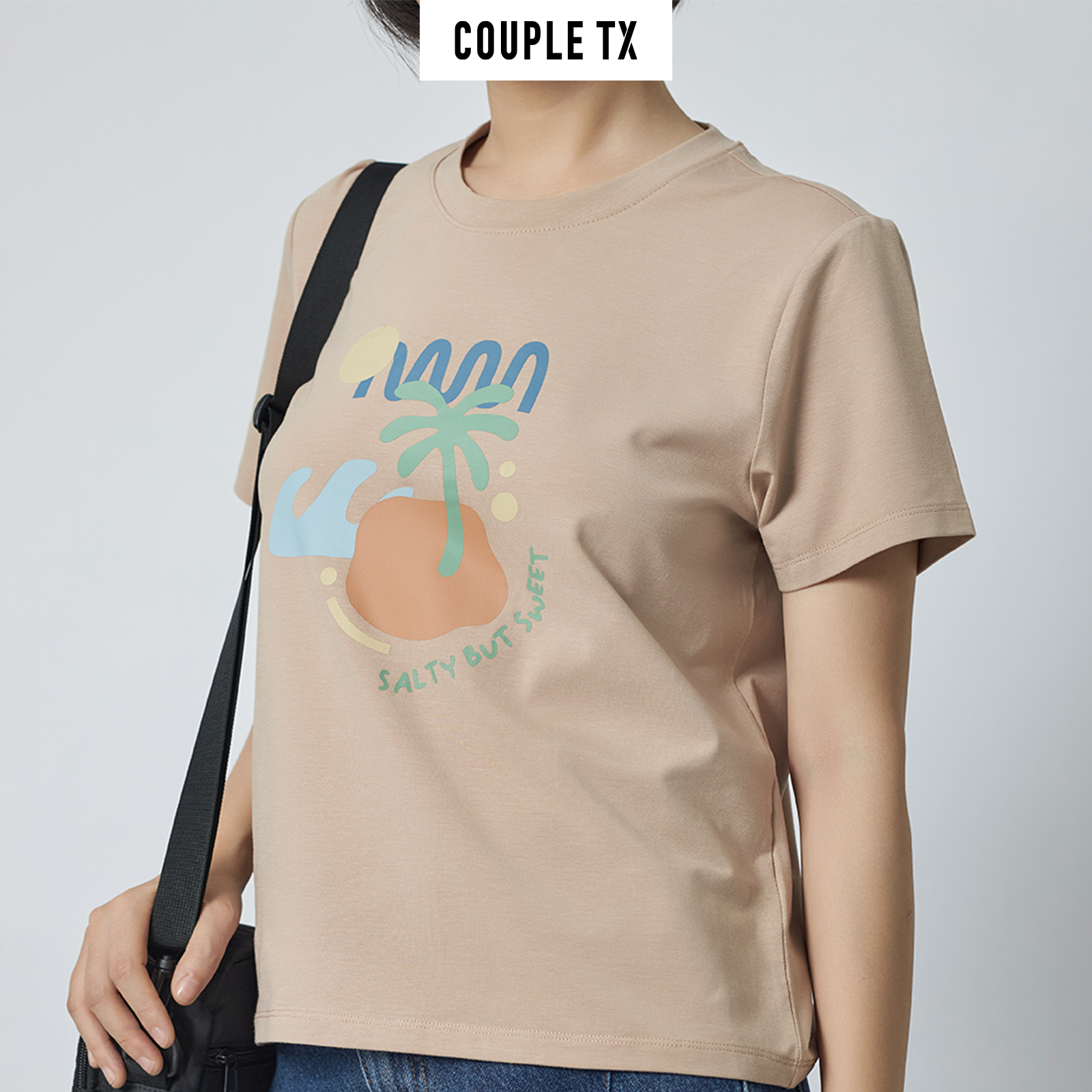 [15.1 - 17.1 Voucher lên đến 200K] Áo Thun Nữ COUPLE TX - Áo Phông Cotton, Tay Ngắn, Cổ Tròn, Hình In Modal In Art WTS 2370