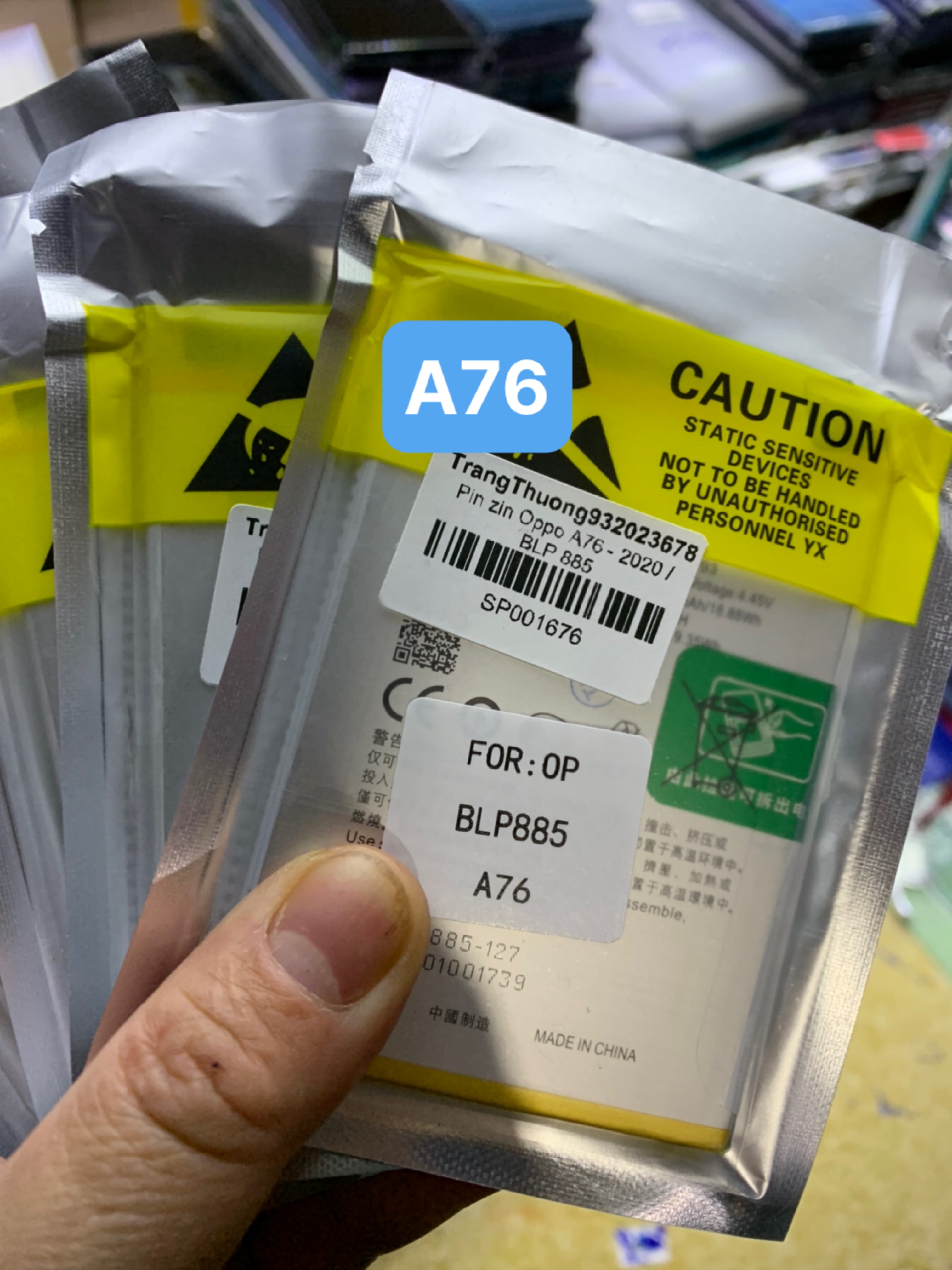 Pin zin Oppo A96 - 4G / A76 - 2020 / BLP 885