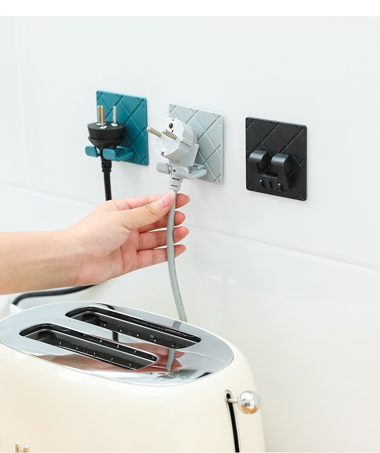 combo 2 Móc Dán Tường Để Đồ Dùng Đỡ Dây Điện Có Móc Treo Dây Điện