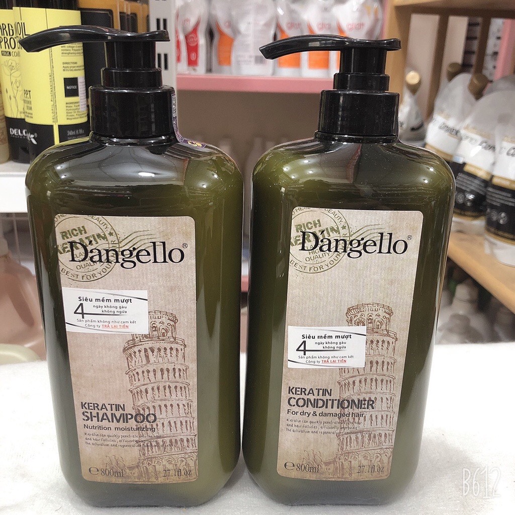 Dầu gội xả siêu mượt Dangello Keratin , gội xả phục hồi siêu mượt chuẩn salon tại nhà D'angello