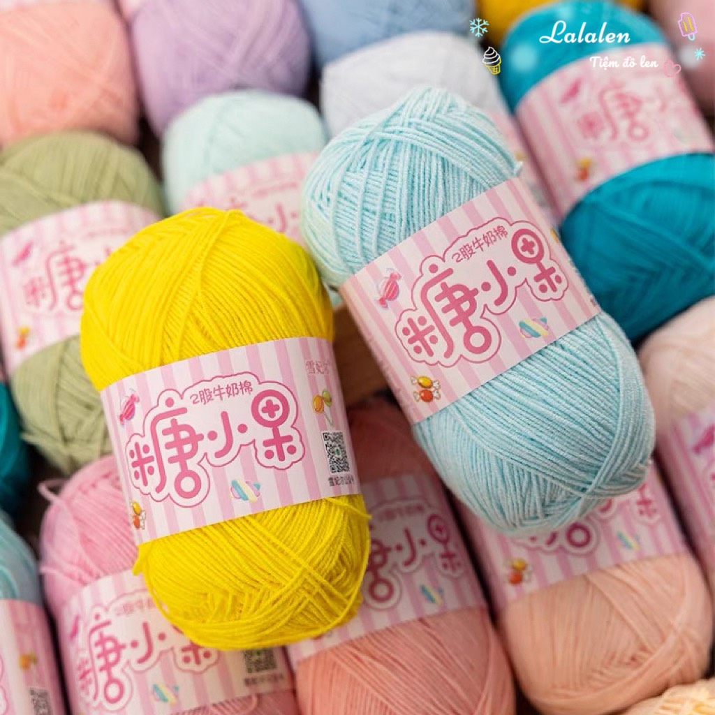 Len Candy Cotton Chính Hãng - Cuộn 40gr