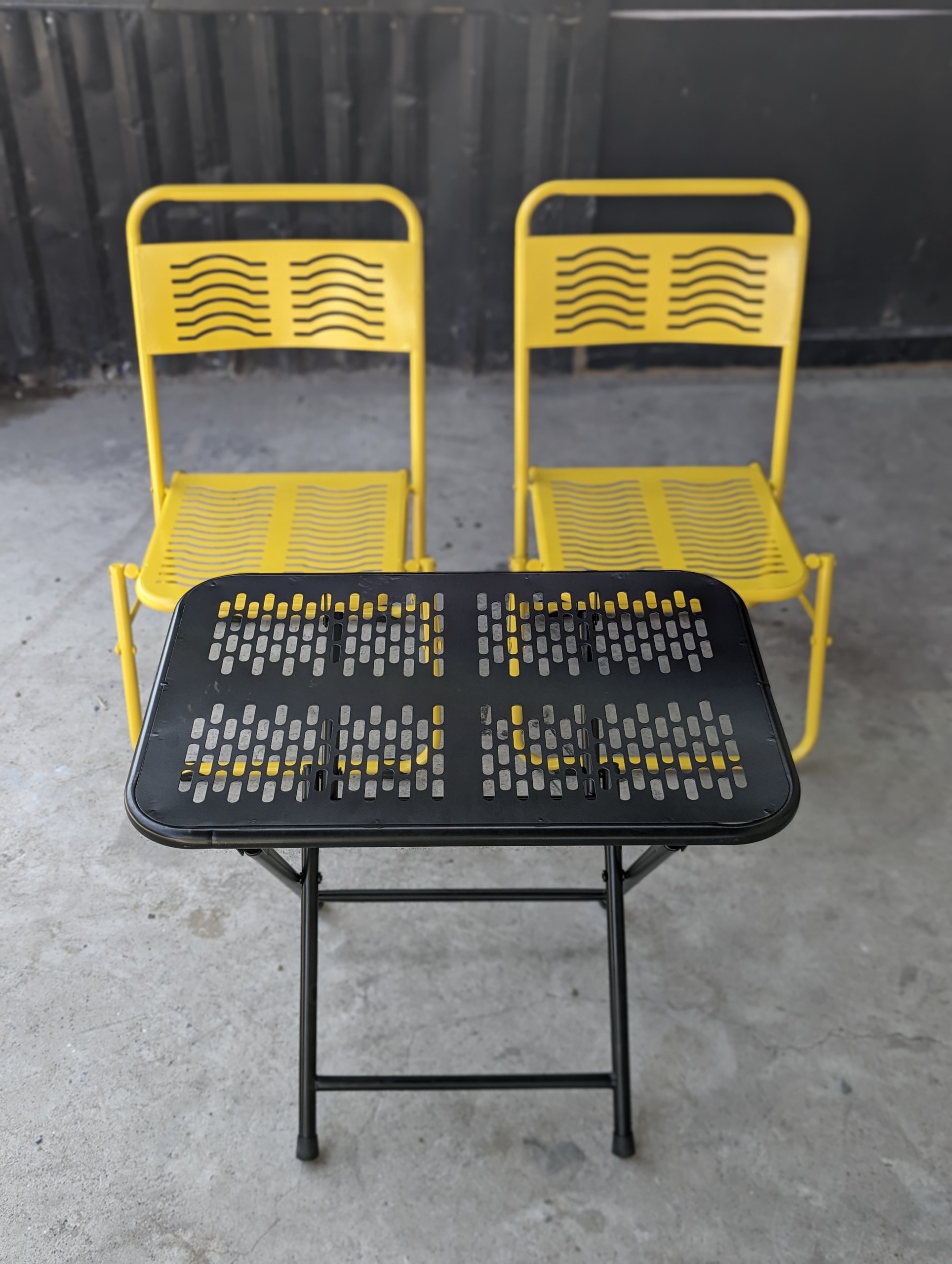 Full Iron Folding Chair - All Colors (Combo of 2 Chairs + 1 Cnc Table)