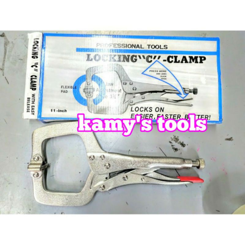 Kìm Chết Chữ C Có Kẹp Standard 11 inch 275mm Taiwan (Kềm Bấm Hàn Chữ C, Kìm Bấm Chết Chữ C)