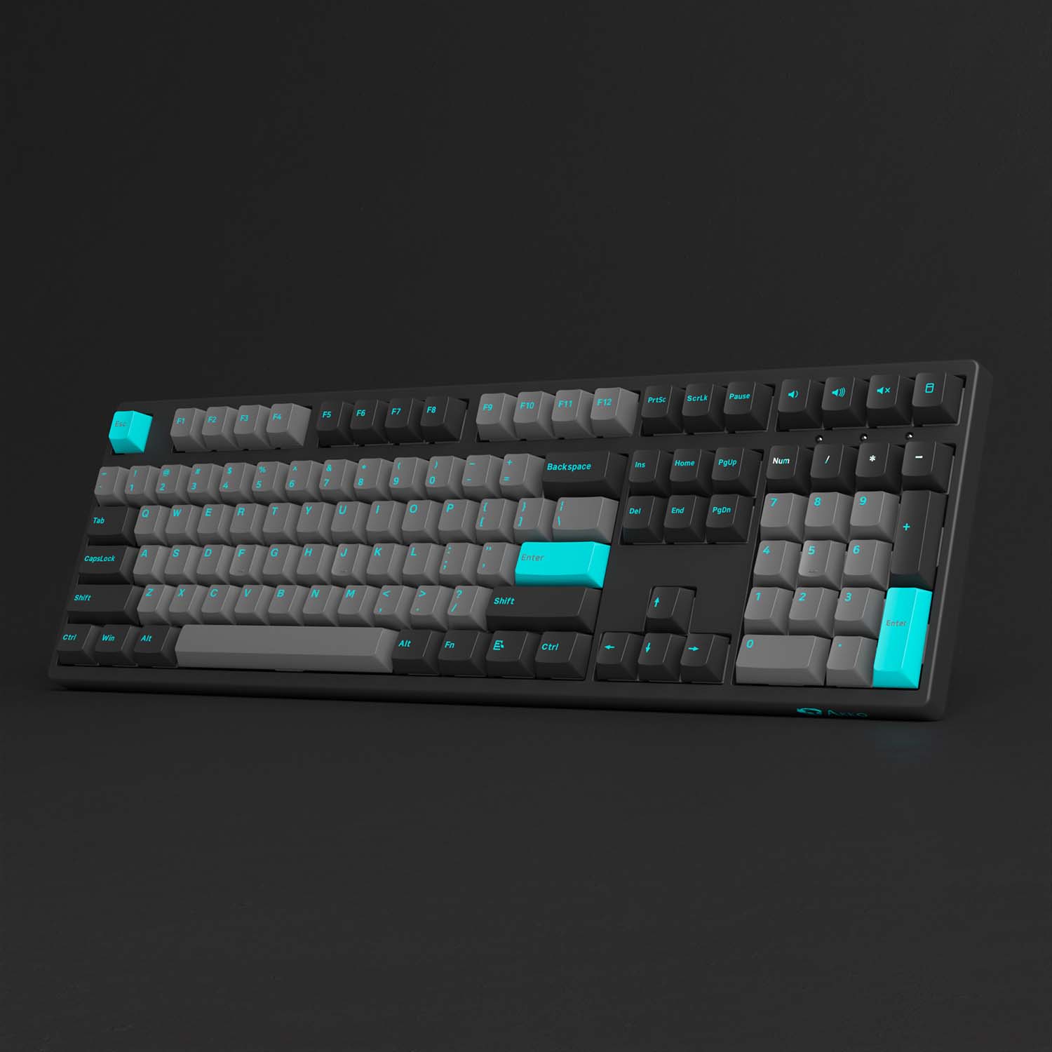 Bàn phím cơ AKKO 3108 Plus Black & Cyan (Foam tiêu âm / AKKO CS switch)