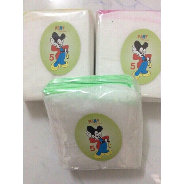 Khăn sữa 4 lớp cho bé viền đẹp 25x25cm
