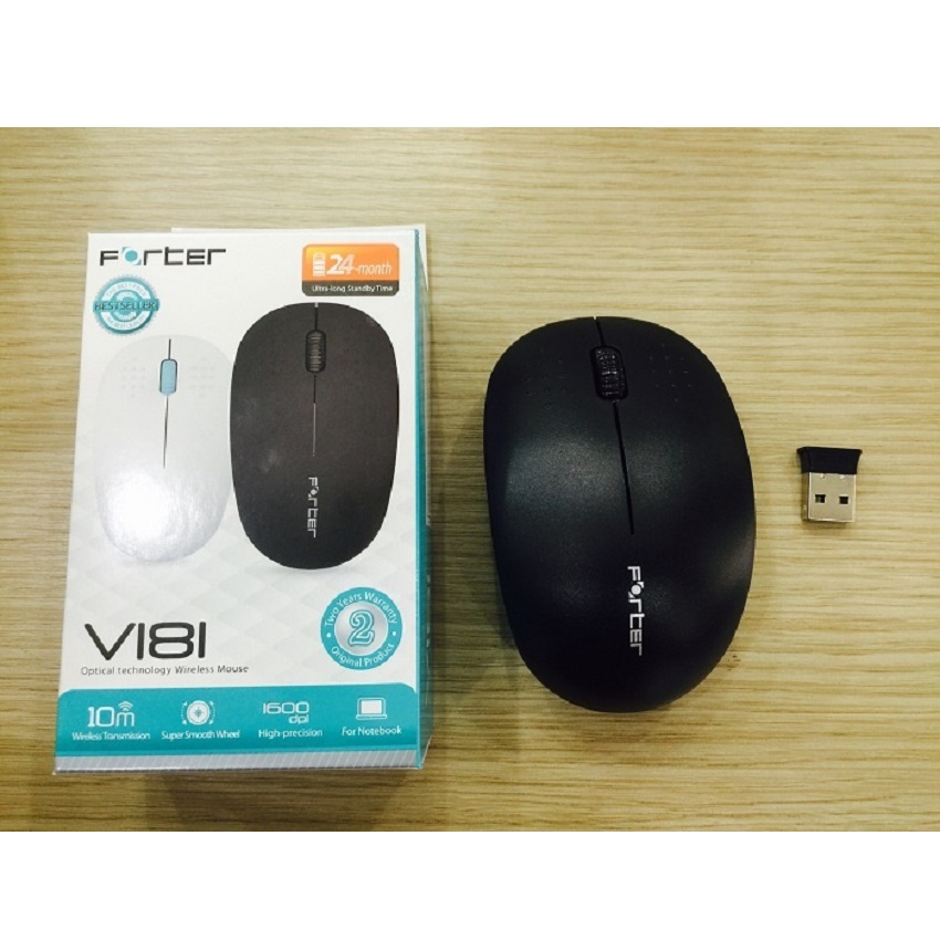 Chuột không dây FORTER V181 ( màu đen ) + PIN