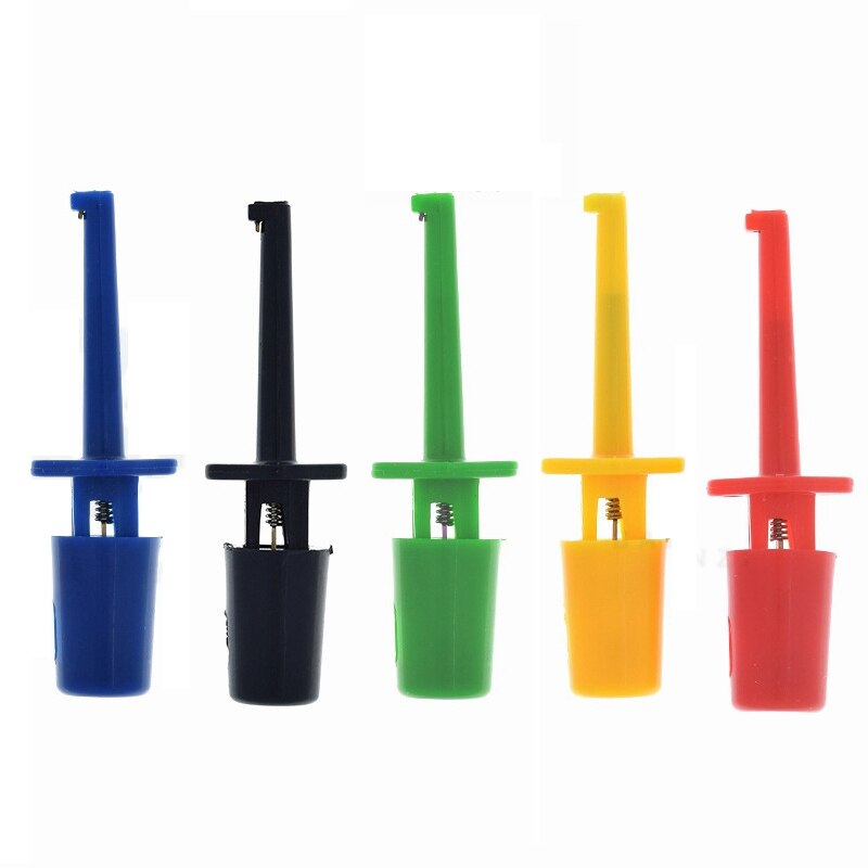 5Pcs Mini Single Test Hook Clip Test Probe for Electronic Testing IC Grabber Small Size Round Crocodile Clip Hook Test Clip