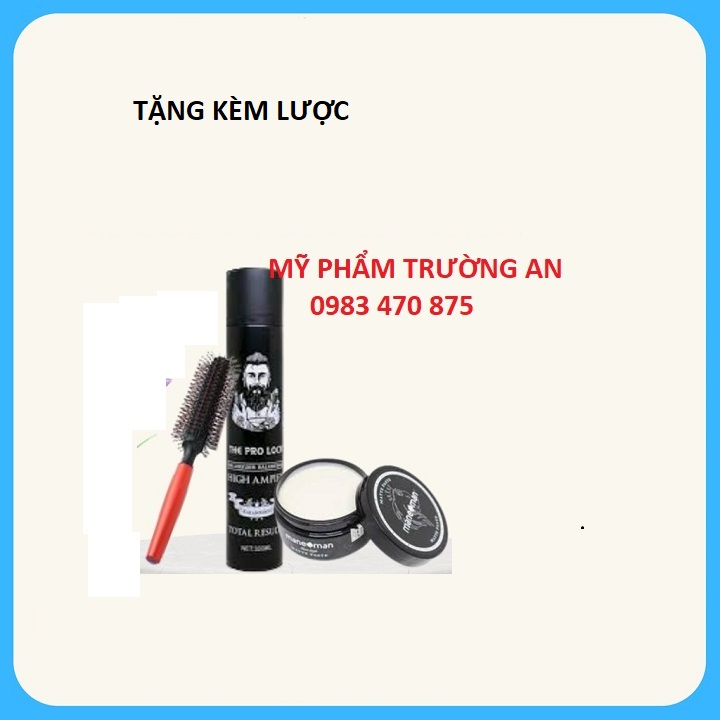 Combo gôm sáp the pro lock + wax bluman đen tạo kiểu giữ nếp cho tóc. hàng chính hãng
