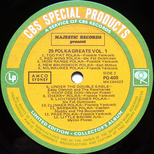 Đĩa than Vinyl Various – 25 Polka Greats Volume 1 - 1 LP